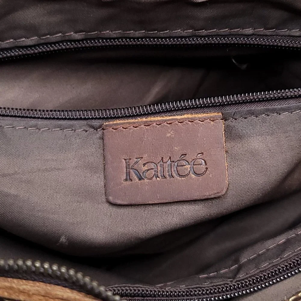 Kattee Men's Crazy Horse Leather Shoulder Briefcase, 14